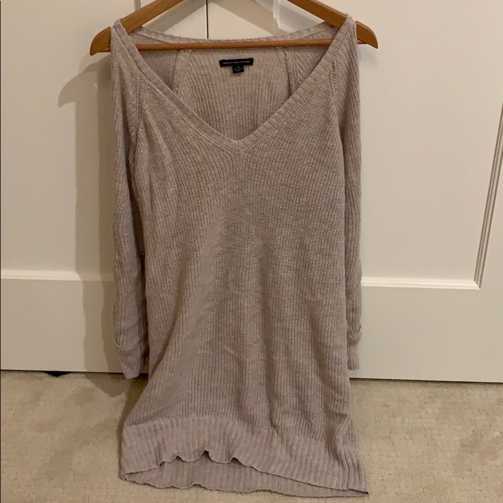 sweater dress with open long sleeves
